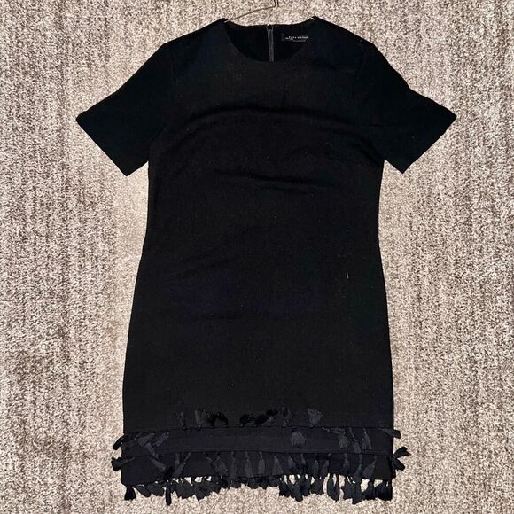 ZARA Women's Black Tassel Dress with Short Sleeves Size XS - Picture 4 of 9